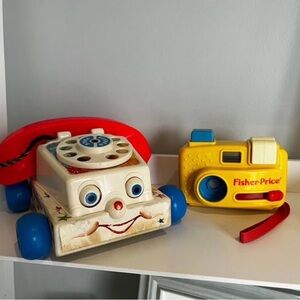 Fisher-Price Yellow Toy Camera with phone 1980s ish era vintage